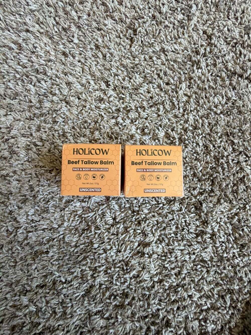 Holicow Organic Grass-Fed Unscented Beef Tallow Balm Face & Body Moisturizer 2oz